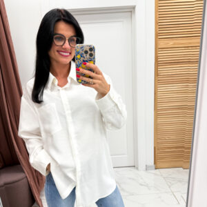 Lumina marškiniai su linui "White Florenca"