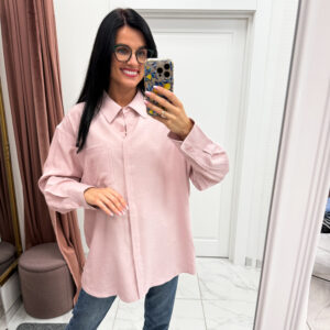 Lumina marškiniai su linu "Pink Florenca"