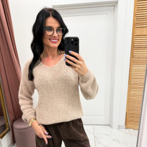 Baby alpaka megztinis "Crema Noela V"