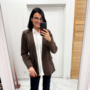 Velveto švarkas "Brown Pojana"