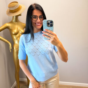 Baby alpaka megztinis "Blue Novela"