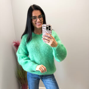 Kid mohera megztinis "Green Patri"