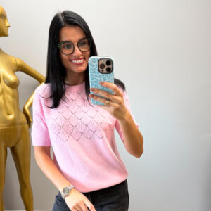 Baby alpaka megztinis "Pink Novela"