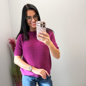 Baby alpaka megztinis "Purple Novela"