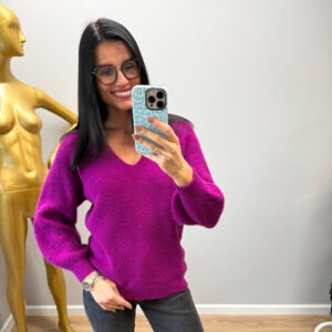 Baby alpaka megztinis "Purple Pera"